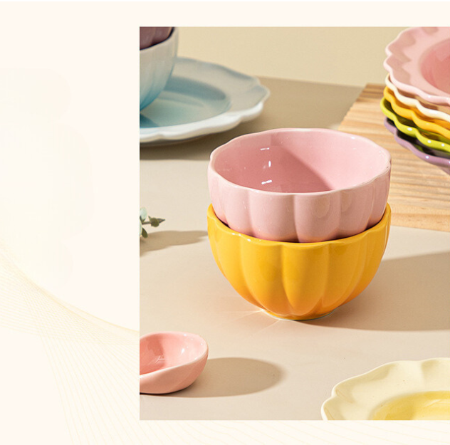 Colorful Gradation Bowl Plates/Pasta Plates for Pasts/Soup/Salad/Sauce