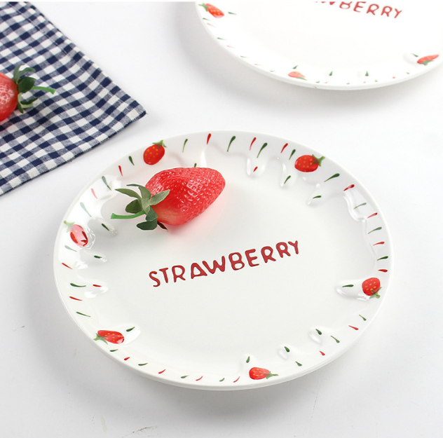 Strawberry Plate(White) for Birthday/Event/Gift/Mother's day