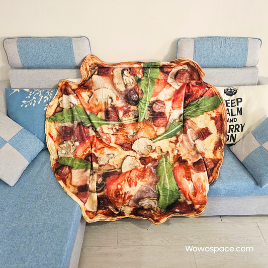 Pizza Throw Blanket/Cartoon Blanket for Living Room Decor (150cm*150cm)(59.05"*59.05")