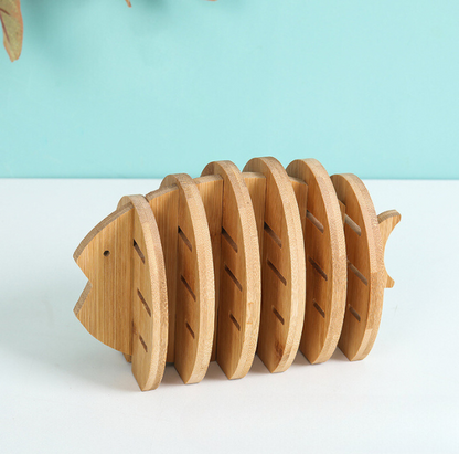 Bamboo Animal Coaster/Trivet Set for Cup/Pot/Tea