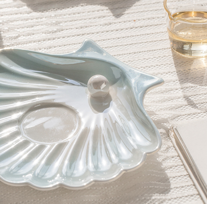 Seashell Mug Cup with a Seashell Saucer, Perfect for the Beach (240ml/8.11oz)