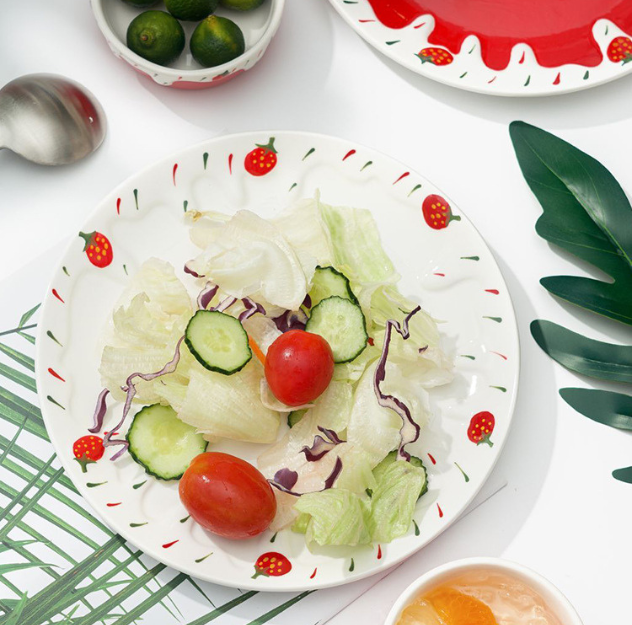 Strawberry Plate(White) for Birthday/Event/Gift/Mother's day