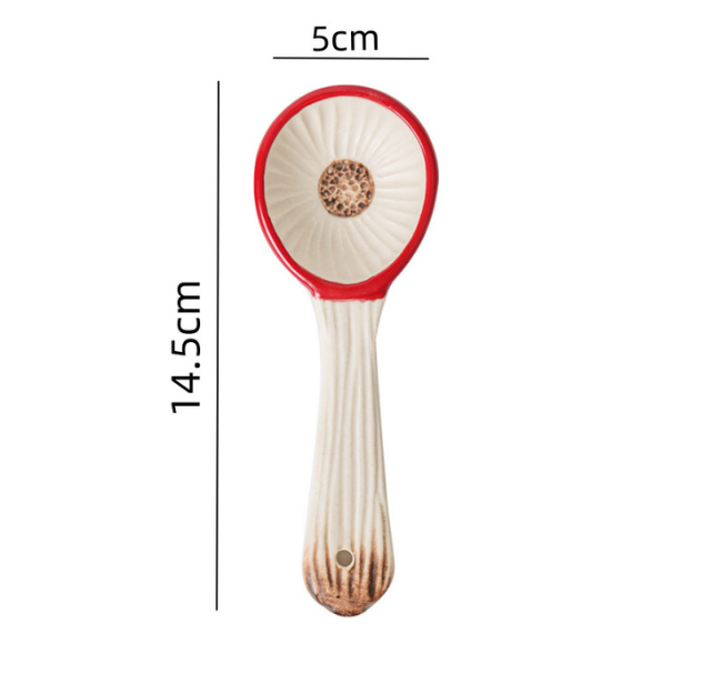 Cartoon Cute Red Mushroom Ceramic Single Handle Bowl SOUP POT/PLATE/SPOON 500ml/16.9oz