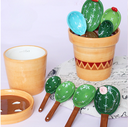 Cactus Measuring Spoon and Cup Set for Cooking/Kitchen/Measuring