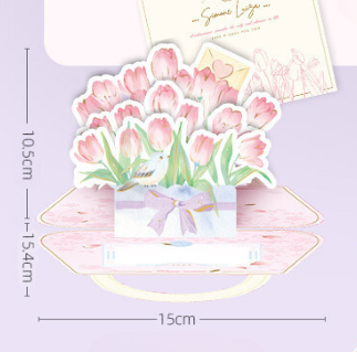 Flower Handbag 3D/Pop-up Cards for Birthday/Event/Gift/Mother's day