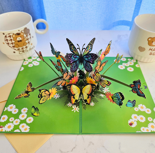 Gathering of Butterflies 3D/Pop-up Cards for Birthday/Event/Gift/Mother's day