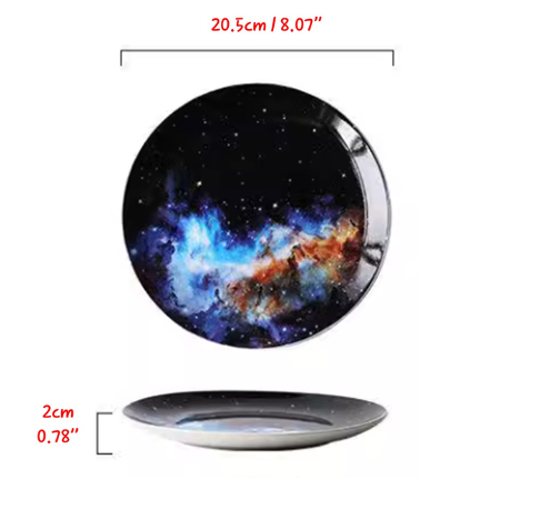 Dreamy Cosmic Galaxy Plates for Dinner/Food/Hot Food(20.5cm/8.07")