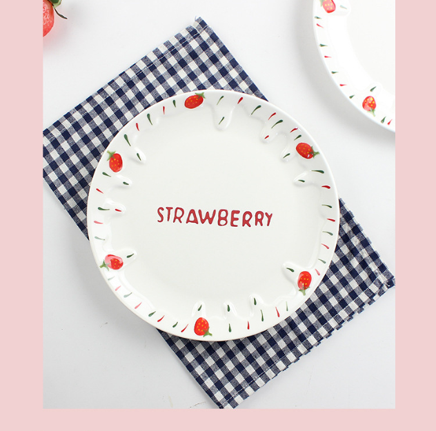 Strawberry Plate(White) for Birthday/Event/Gift/Mother's day