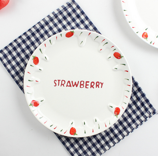 Strawberry Plate(White) for Birthday/Event/Gift/Mother's day