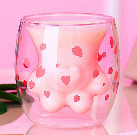 Baby Kitten Paw-Shaped 3D Glass Cup