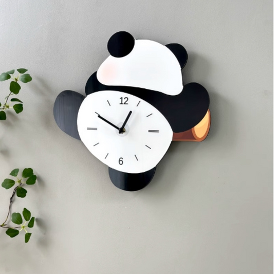 Baby Panda Clock/Novelty Clock/Funny Clock/Wall Clock/Non Ticking for Home Decor