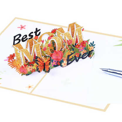 'BEST MOM' 3D/Pop-up Cards for Birthday/Event/Gift/Mother's day