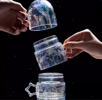 Astronaut starry glassware /4 piece cup set/ Star Cup