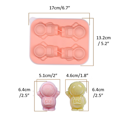 Astronaut Ice Cube Tray Kitchen Accessories 2pcs (Pink)