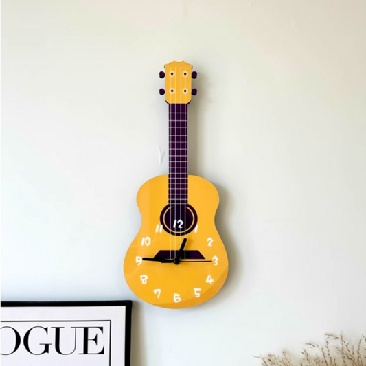 Guitar Clock/Novelty Clock/Funny Clock/Wall Clock/Non Ticking for Home Decor