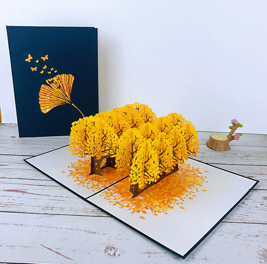 Ginkgo tree 3D/Pop-up Cards for Birthday/Event/Gift/Mother's day