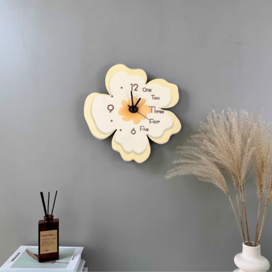 Flower-Shaped Clock/Novelty Clock/Funny Clock/Wall Clock/Non Ticking for Home Decor