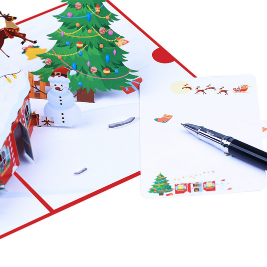 Christmas House 3D/Pop-up Cards for Christmas/Birthday/Event/Gift/Mother's day