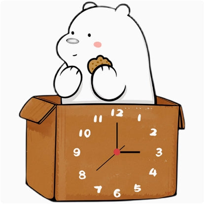 Baby Bear Inside Box Clock/Novelty Clock/Funny Clock/Wall Clock/Non Ticking for Home Decor