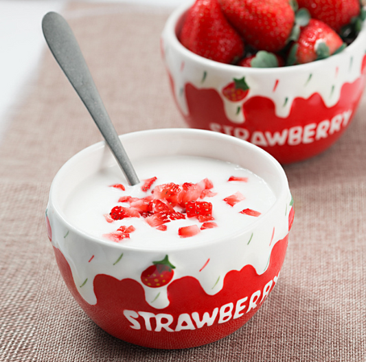 Creamy Strawberry Bowl for Cereal/Soup/Rice/Side Dish