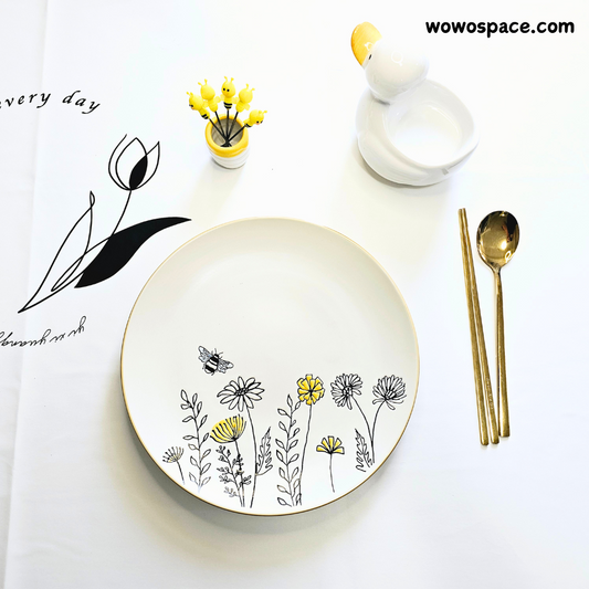 Spring Dandelion Flower Plate for Party/Easter Day/Home Decor Plate/Steak/Event (28cm / 11")