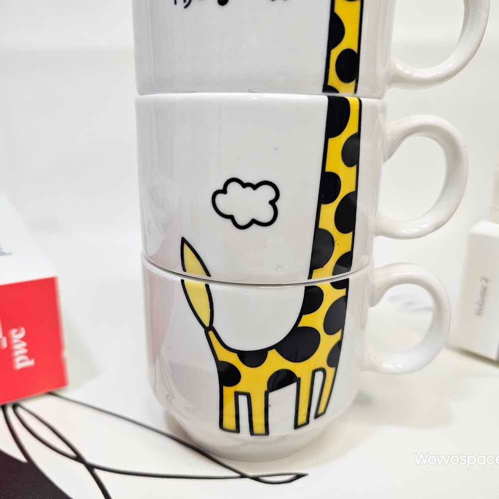 Giraffe Espresso Coffee Mug/Tea Cup Set(4 Cups) for Espresso/Coffee/Tea/Milk/Breakfast (200ml/6.76oz)