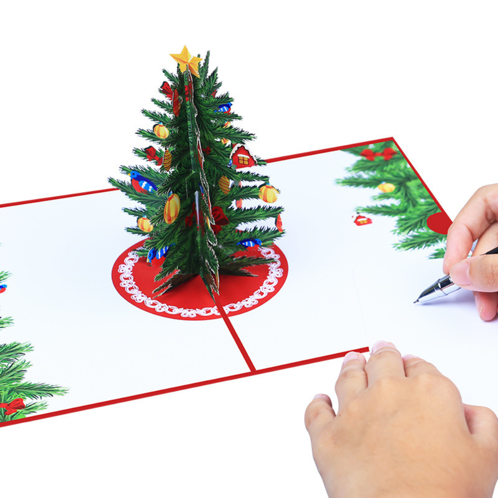 Merry Christmas Tree 3D/Pop-up Cards for Christmas/Birthday/Event/Gift/Mother's day