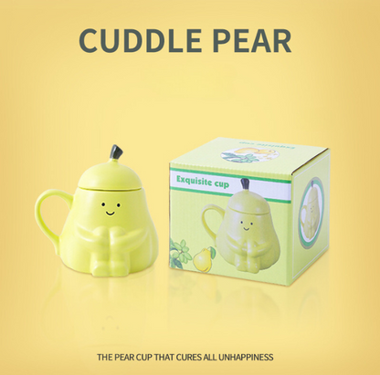 Cartoon Style-Cuddle Pear Mug Cup with Lid (540ml/18.24oz)