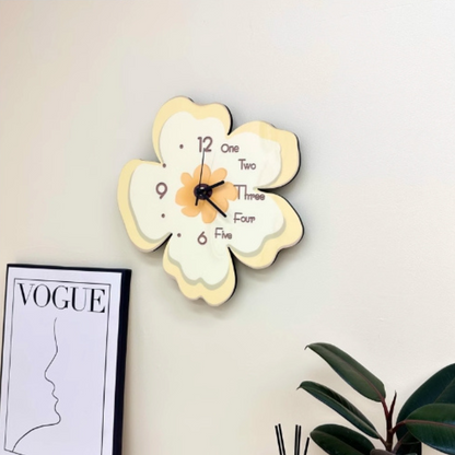 Flower-Shaped Clock/Novelty Clock/Funny Clock/Wall Clock/Non Ticking for Home Decor