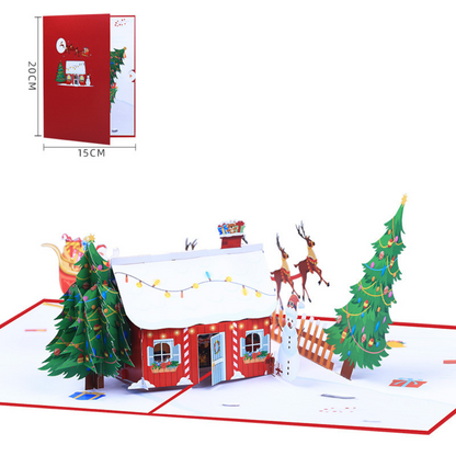 Christmas House 3D/Pop-up Cards for Christmas/Birthday/Event/Gift/Mother's day