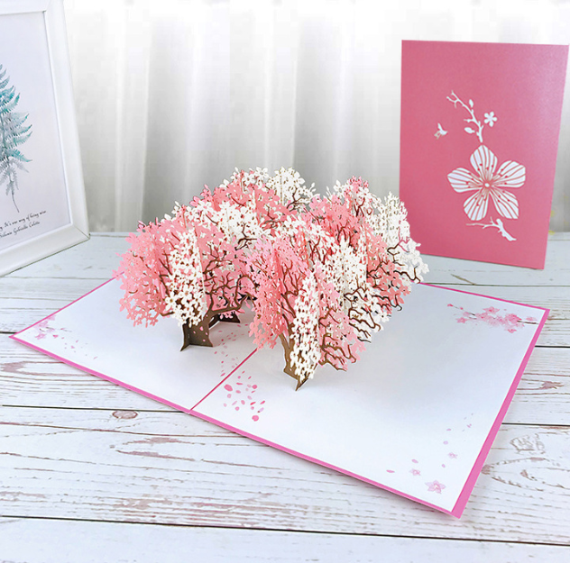 Cherry Blossom Tree 3D/Pop-up Cards for Birthday/Event/Gift/Mother's day