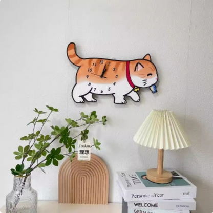 Lovely Kitten Clock//Novelty Clock/Funny Clock/Wall Clock/Non Ticking for Home Decor