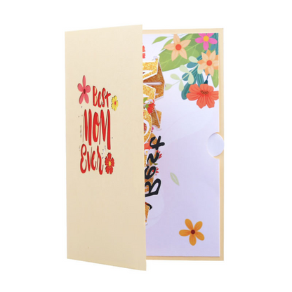 'BEST MOM' 3D/Pop-up Cards for Birthday/Event/Gift/Mother's day