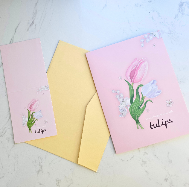 Tulip Bouquet 3D/Pop-up Cards for Birthday/Event/Gift/Mother's day