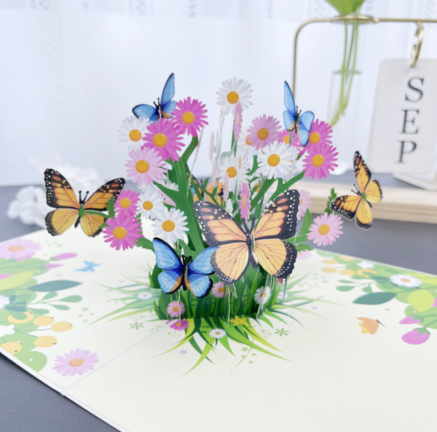 Gathering Butterflies 3D/Pop-up Cards for Birthday/Event/Gift/Mother's day