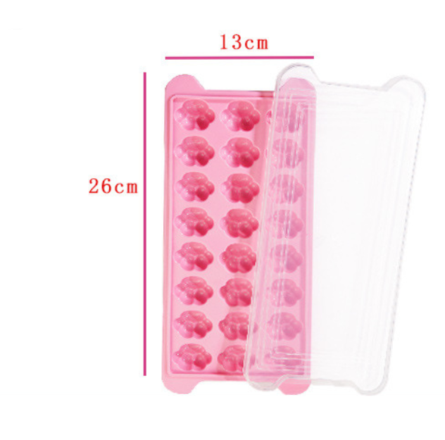 Adorable Baby Kitten Paw-Shaped Ice Cube Tray Kitchen Accessories 24pcs (Pink)