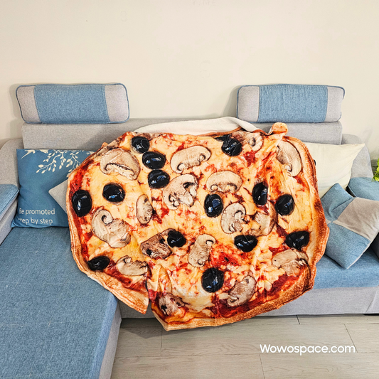 Pizza Throw Blanket/Cartoon Blanket for Living Room Decor (150cm*150cm)(59.05"*59.05")