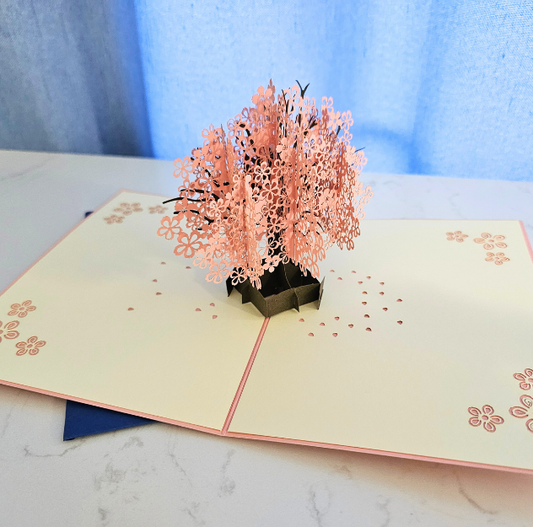 Cherry Blossom Tree 3D/Pop-up Cards for Birthday/Event/Gift/Mother's day