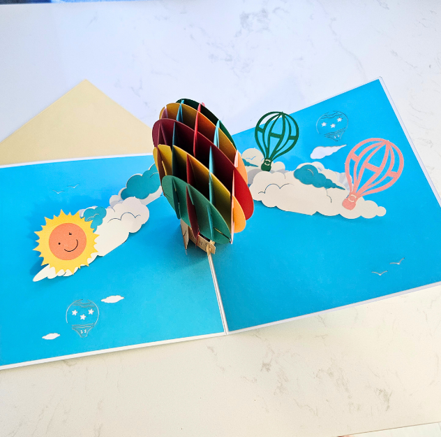 Hot Air Balloon 3D/Pop-up Cards for Birthday/Event/Gift/Mother's day