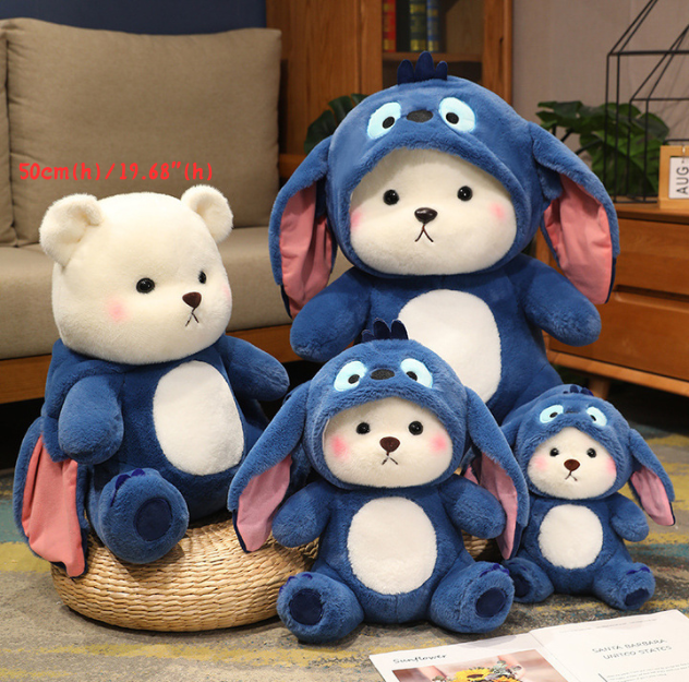 Adorable Transformable Baby Polar Bear Plush Toy for Throw Pillow/Home Decor/Character Toy (50cm(h)/19.68"(h))