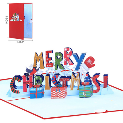 Merry Christmas 3D/Pop-up Cards for Christmas/Birthday/Event/Gift/Mother's day