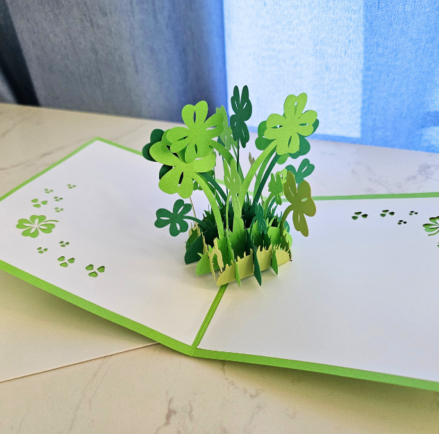 Four-Leaf Clover 3D/Pop-up Cards for Birthday/Event/Gift/Mother's day