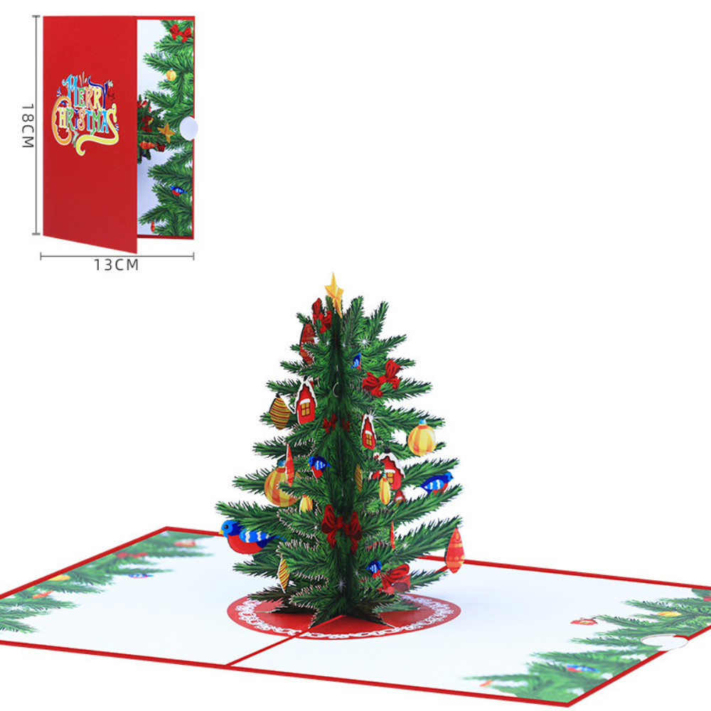 Merry Christmas Tree 3D/Pop-up Cards for Christmas/Birthday/Event/Gift/Mother's day