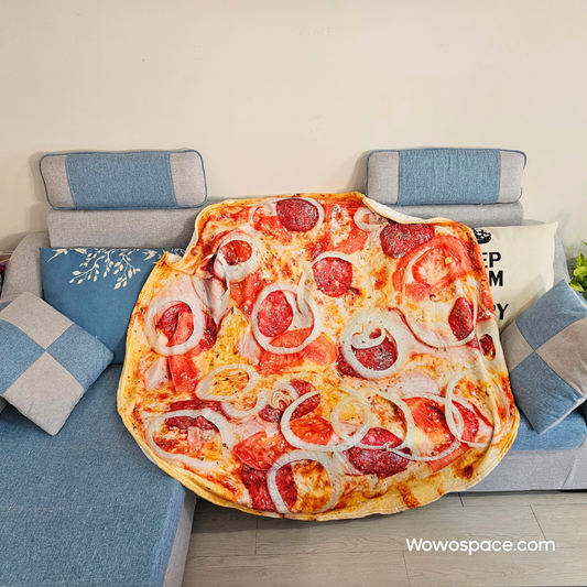 Pizza Throw Blanket/Cartoon Blanket for Living Room Decor (150cm*150cm)(59.05"*59.05")