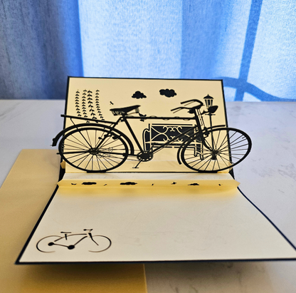 Bicycle Trip 3D/Pop-up Cards for Birthday/Event/Gift/Mother's day