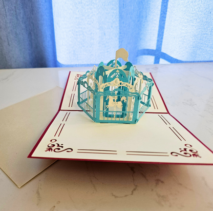 Carousel 3D/Pop-up Cards for Birthday/Event/Gift/Mother's day