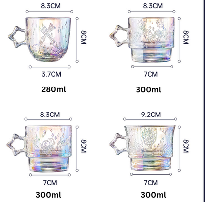 Astronaut starry glassware /4 piece cup set/ Star Cup