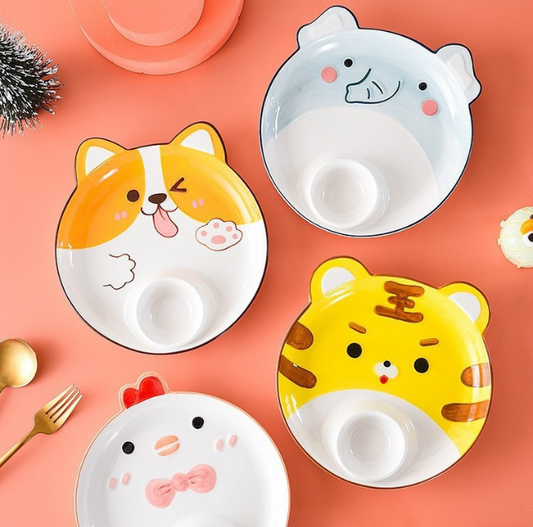 Cute Animal Plates for Dumpling&Fries