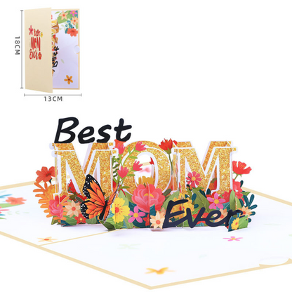 'BEST MOM' 3D/Pop-up Cards for Birthday/Event/Gift/Mother's day