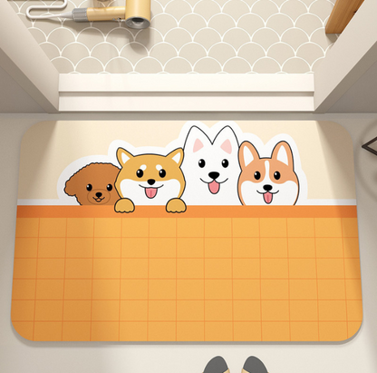 Adorable Baby Puppies Mats Rugs for Home Decor/Bath/Doormat 80cm x 50cm / 31.49"x19.68"